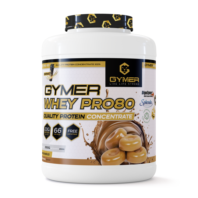 Proteína Whey GYMER Pro80 2kg Caramelo Salado