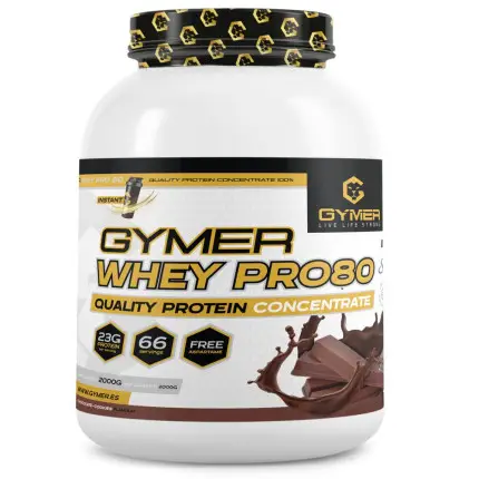 Proteína Whey GYMER Pro80 2kg Chocolate Avellana