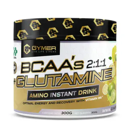 Aminoácidos BCAA + Glutamina 300 gr Lima Limón