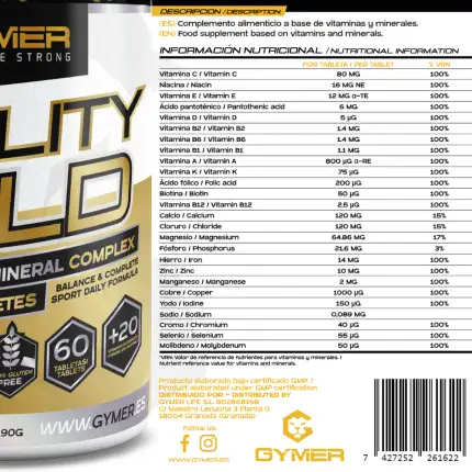 Multivitamínico Vitality Gold 60 tabs