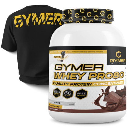 Pack Proteína Whey Pro80 2 Kg + Camiseta Oversize GYMER